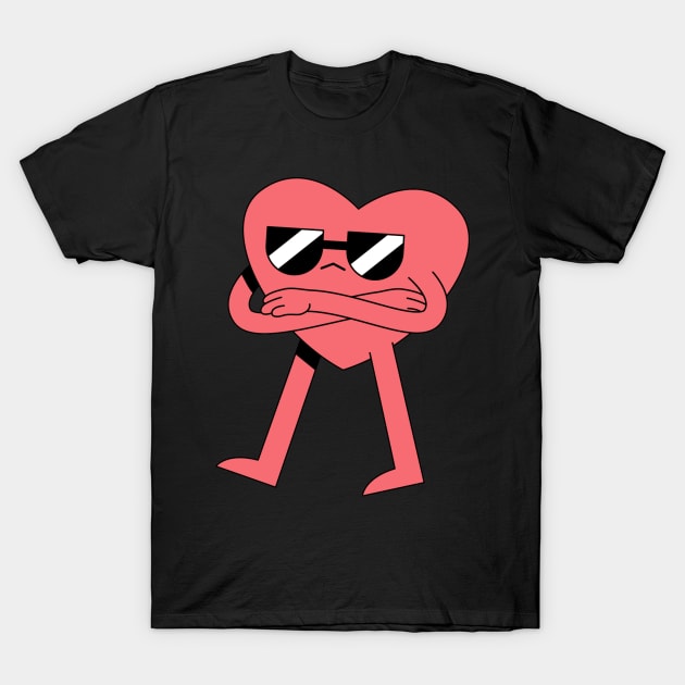 Super Cool Pink Heart T-Shirt by Perryfranken